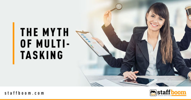Female Employee with Multiple Hands - Banner Image for The Myth of Multi-Tasking Blog