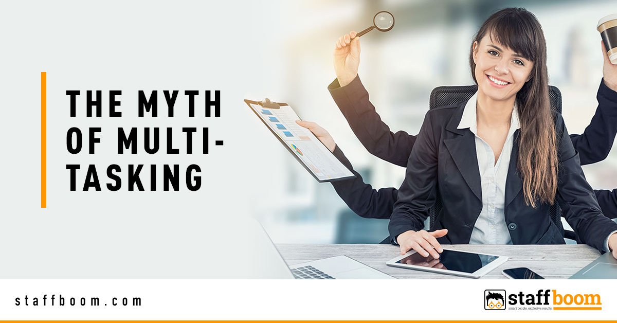Female Employee with Multiple Hands - Banner Image for The Myth of Multi-Tasking Blog